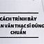 Hình Thức Trình Bày Luận Văn Thạc Sĩ Hcmus