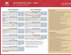 Lịch Năm Học Vinschool 2025